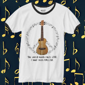 Ukulele Peace Sign World braucht Liebe T-Shirt