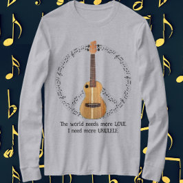 Ukulele Peace Sign World braucht Liebe T-Shirt