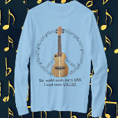Ukulele Peace Sign World braucht Liebe T-Shirt