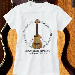 Ukulele Peace Sign World braucht Liebe T - Shirt