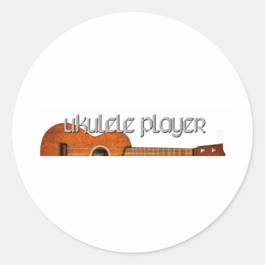 Ukulele Player-Logo Runder Aufkleber (Vorderseite)