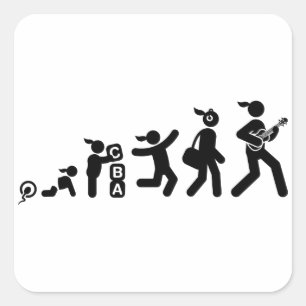 Ukulele Player Quadratischer Aufkleber