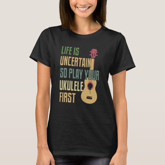 Ukulele Player Retro Style T-Shirt (Vorderseite)