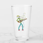 Ukulele Playing Stickman Glas (Vorderseite)