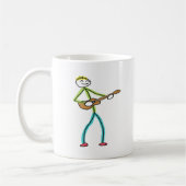 Ukulele Playing Stickman Kaffeetasse (Links)
