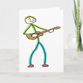 Ukulele Playing Stickman Karte (Vorderseite)