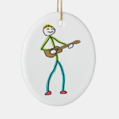 Ukulele Playing Stickman Keramik Ornament (Rechts)