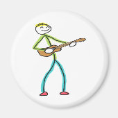 Ukulele Playing Stickman Magnet (Vorne)