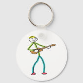 Ukulele Playing Stickman Schlüsselanhänger (Rückseite)