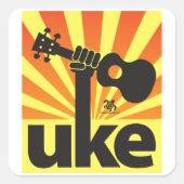 Ukulele Power Quadratischer Aufkleber (Vorderseite)