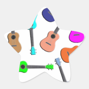 Ukulele Rainbow Stern-Aufkleber