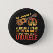 Ukulele Rentenplan Lustig Button (Vorderseite)