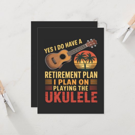 Ukulele Rentenplan Lustig Einladung (Vorderseite/Rückseite Beispiel)