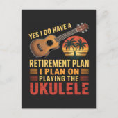 Ukulele Rentenplan Lustig Postkarte (Vorderseite)
