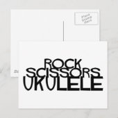 Ukulele Rock Scissors Postkarte (Vorne/Hinten)