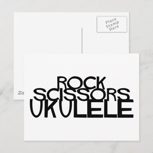 Ukulele Rock Scissors Postkarte (Vorne/Hinten)