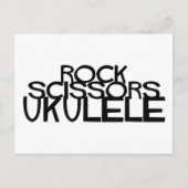 Ukulele Rock Scissors Postkarte (Vorderseite)