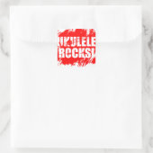 Ukulele Rocks! Quadratischer Aufkleber (Tasche)