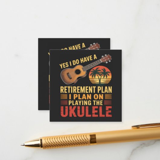 Ukulele Ruhestandsplan Lustig Begleitkarte (Vorderseite/Rückseite Beispiel)
