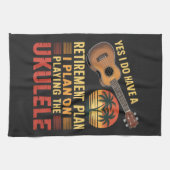 Ukulele Ruhestandsplan Lustig Geschirrtuch (Horizontal)