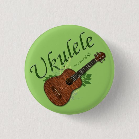 Ukulele-Sein eine Lebensart kleinen Knopf Button (Vorderseite)