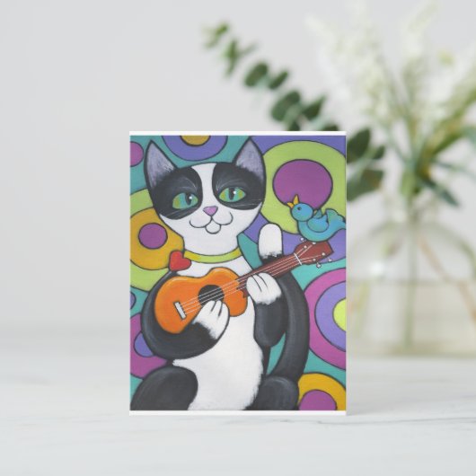 Ukulele Serenade Postkarte (Stehend Vorderseite)