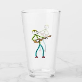Ukulele spielender Stockmann Glas