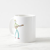 Ukulele spielender Stockmann Kaffeetasse (Vorderseite Links)