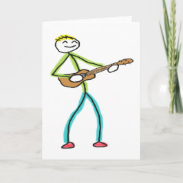 Ukulele spielender Stockmann Karte