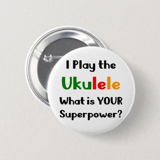 Ukulele-Spieler Button (Vorne & Hinten)