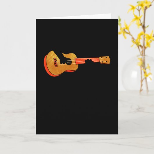 Ukulele-Spieler-Katze Karte (Gelbe Blume)