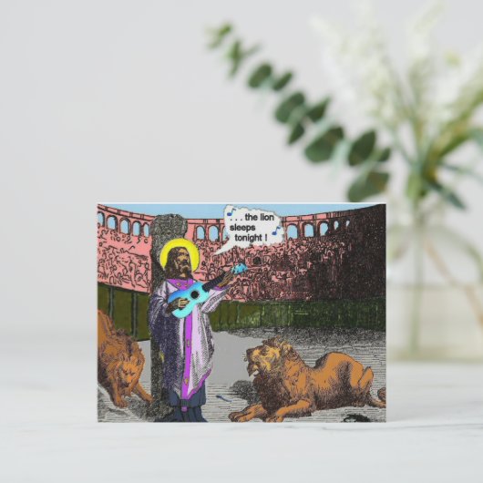 Ukulele spoof: Löwenhöhlen Postkarte (Stehend Vorderseite)