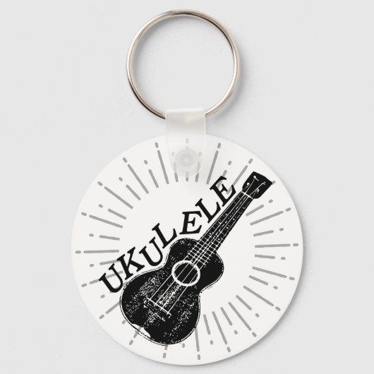 Ukulele Text And Image Keychain Schlüsselanhänger (Vorderseite)