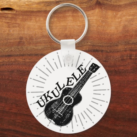 Ukulele Text And Image Keychain Schlüsselanhänger (Vorderseite)