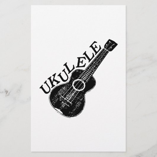 Ukulele Text und Bild Briefpapier (Vorderseite)