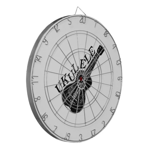 Ukulele Text und Bild Dartscheibe (Vorderseite Links)
