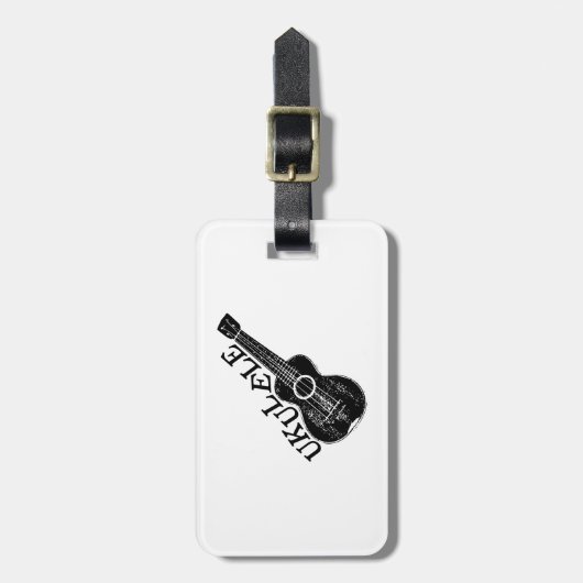 Ukulele Text und Bild Gepäckanhänger (Vorderseite vertikal)