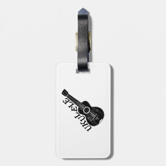 Ukulele Text und Bild Gepäckanhänger (Rückseite vertikal)