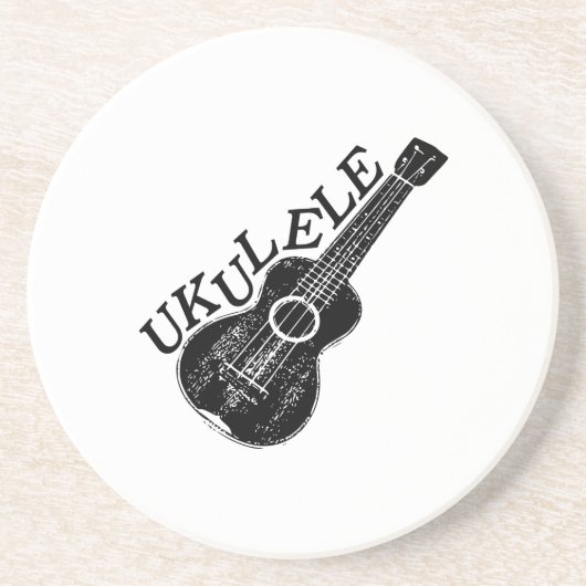 Ukulele Text und Bild Getränkeuntersetzer (Vorne)