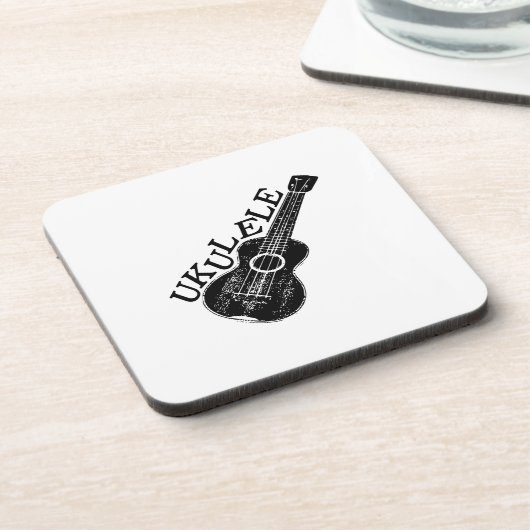 Ukulele Text und Bild Getränkeuntersetzer (Linke Seite)