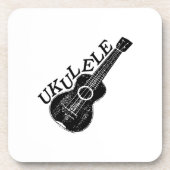 Ukulele Text und Bild Getränkeuntersetzer (Vorderseite)