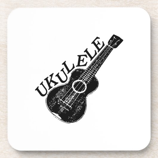 Ukulele Text und Bild Getränkeuntersetzer (Vorderseite)
