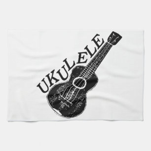 Ukulele Text und Bild Handtuch
