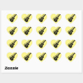 Ukulele Text und Bild Herz-Aufkleber (Blatt)