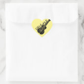 Ukulele Text und Bild Herz-Aufkleber (Tasche)