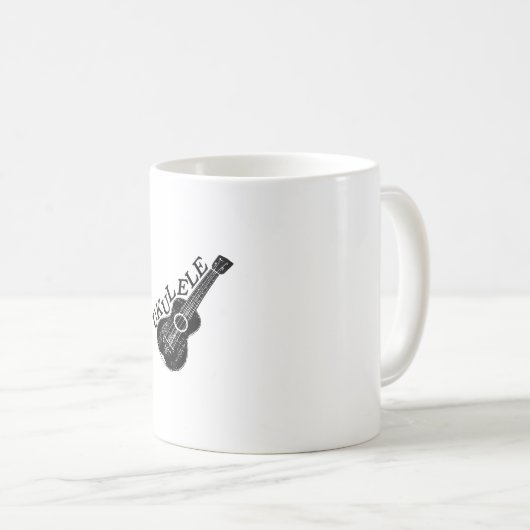 Ukulele Text und Bild Kaffeetasse (VorderseiteRechts)