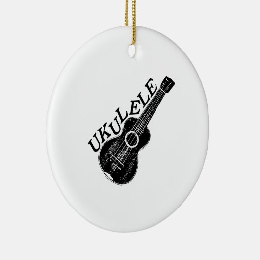 Ukulele Text und Bild Keramik Ornament (Rechts)
