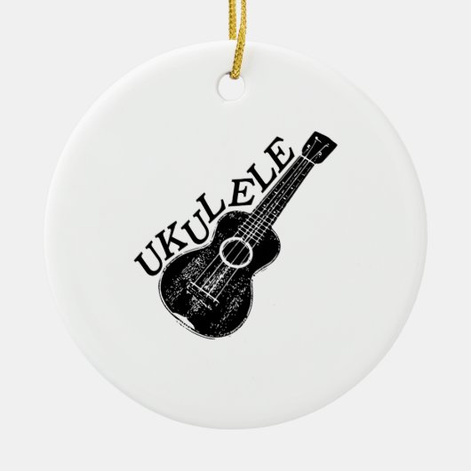 Ukulele Text und Bild Keramik Ornament (Vorne)