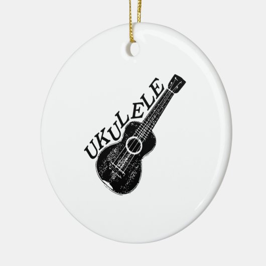 Ukulele Text und Bild Keramik Ornament (Links)