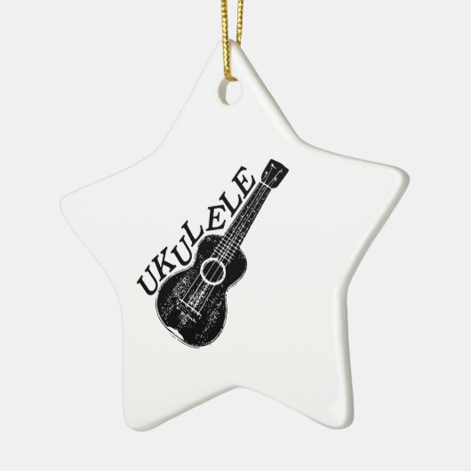 Ukulele Text und Bild Keramikornament (Links)